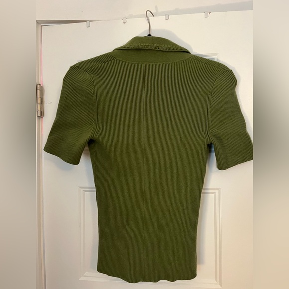 Sezane Green V-Neck Sweater (Eloy Jumper) - Picture 2 of 6